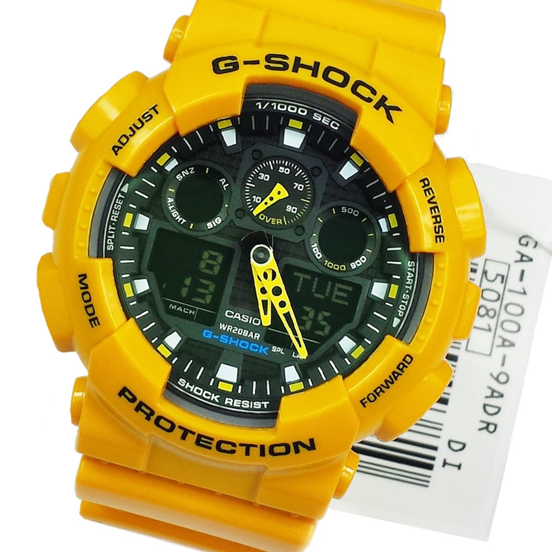 Casio G-Shock Yellow Resin Strap Watch GA-100A-9A